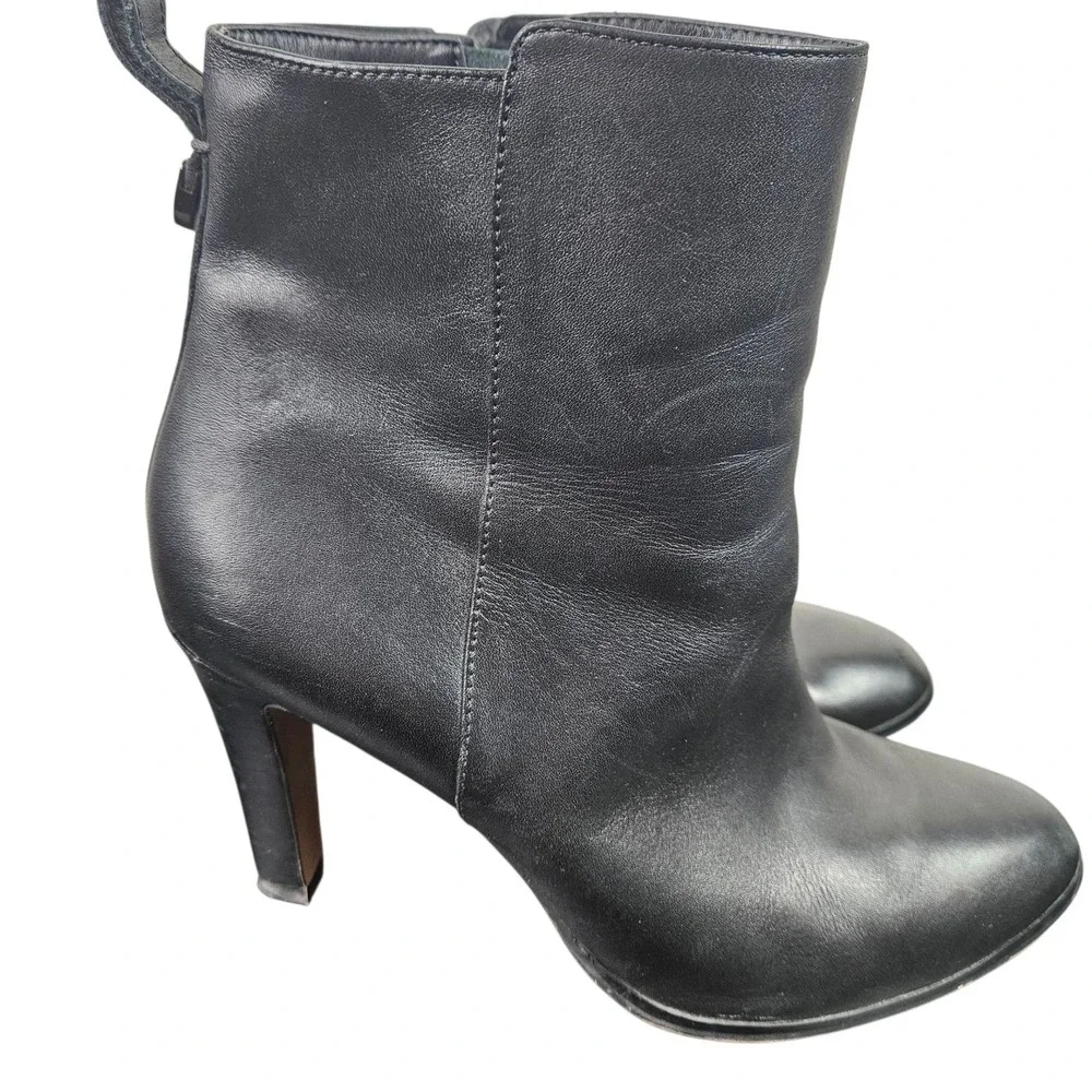 Coach Jemma Black Leather Heeled‎ Ankle Boots Size 9B